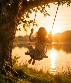 Swing at sunset