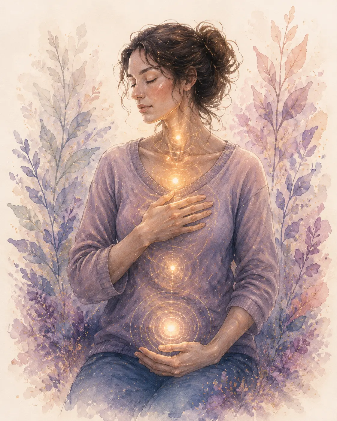 Painterly illustration representing listening to signals from the body
