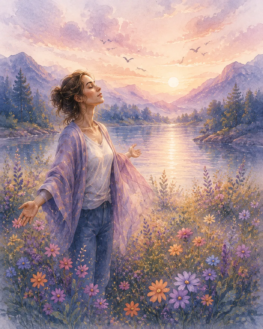 Painterly illustration representing returning toward regulation